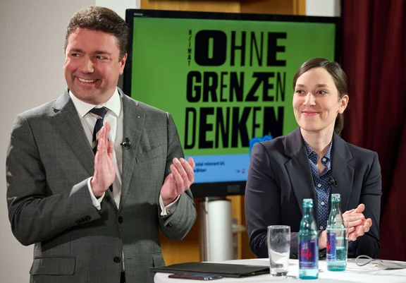 Christian Mangen (FDP) und Heike Wermer (CDU) beim Livetalk zur Landtagswahl.